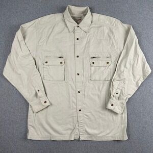 Vintage Bugle Boy Original Cargo Men's Long Sleeve Button Up Shirt Khaki Medium